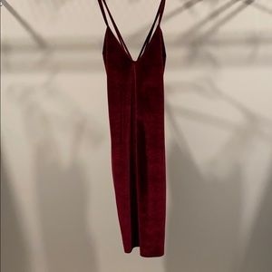 Wine Velvet Dress